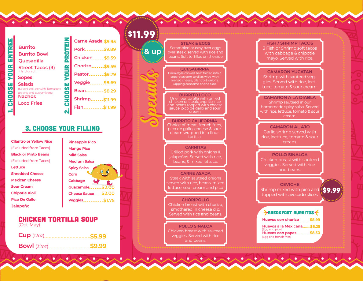 MENU 2 Burrito loco